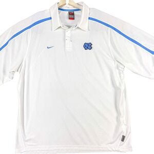 Vintage North Carolina Tar‎ Heels Shirt Mens XL White UNC NCAA Nike Golf Polo